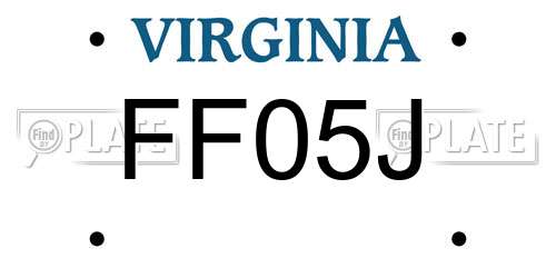 FF05J Virginia License Plate
