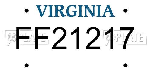 FF21217 Virginia License Plate
