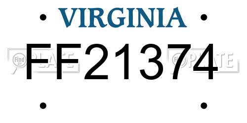 FF21374 Virginia License Plate
