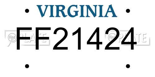 FF21424 Virginia License Plate