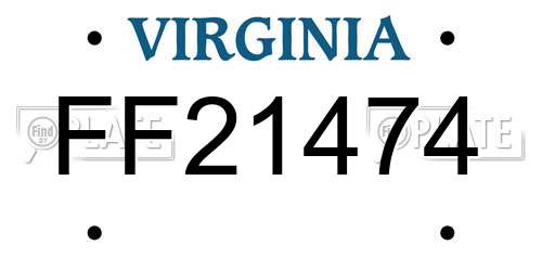 FF21474 Virginia License Plate