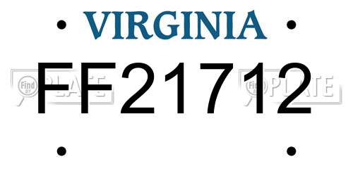 FF21712 Virginia License Plate