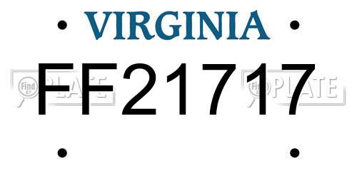 FF21717 Virginia License Plate