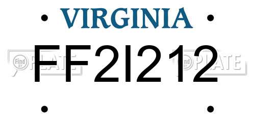 FF2I212 Virginia License Plate