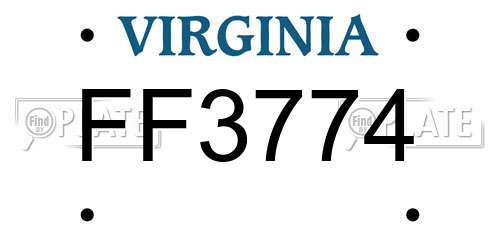 FF3774 Virginia License Plate