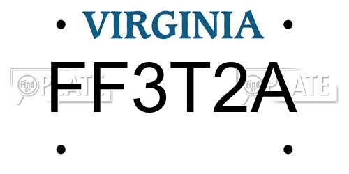 FF3T2A Virginia License Plate