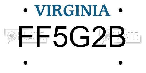 FF5G2B Virginia License Plate