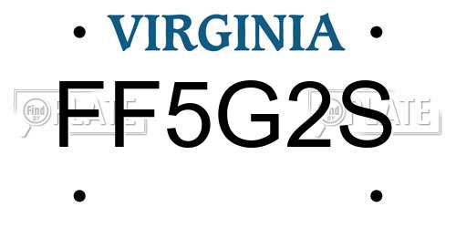 FF5G2S Virginia License Plate