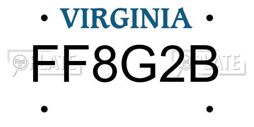 FF8G2B Virginia License Plate