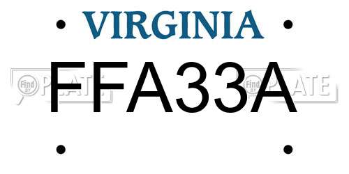FFA33A Virginia License Plate