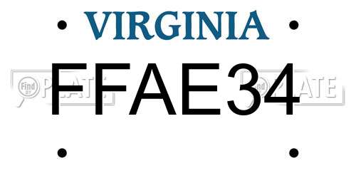 FFAE34 Virginia License Plate