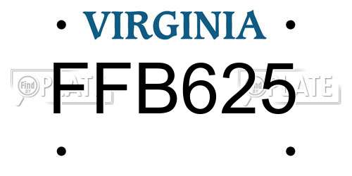 FFB625 Virginia License Plate