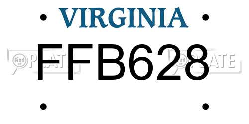 FFB628 Virginia License Plate
