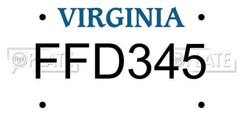 FFD345 Virginia License Plate