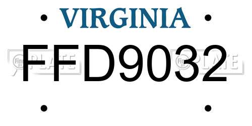 FFD9032 Virginia License Plate