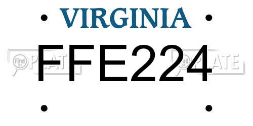 FFE224 Virginia License Plate