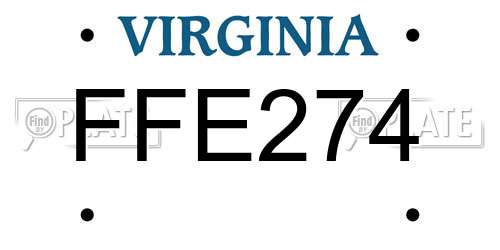 FFE274 Virginia License Plate