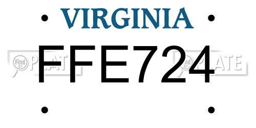 FFE724 Virginia License Plate