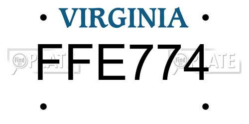 FFE774 Virginia License Plate