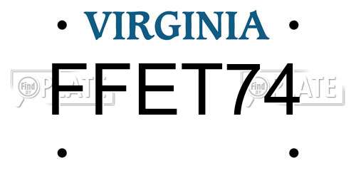 FFET74 Virginia License Plate