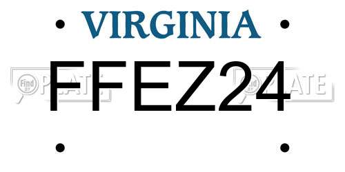 FFEZ24 Virginia License Plate