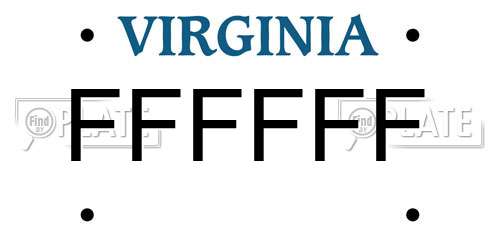 FFFFFF Virginia License Plate