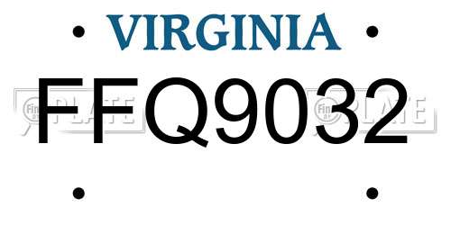 FFQ9032 Virginia License Plate
