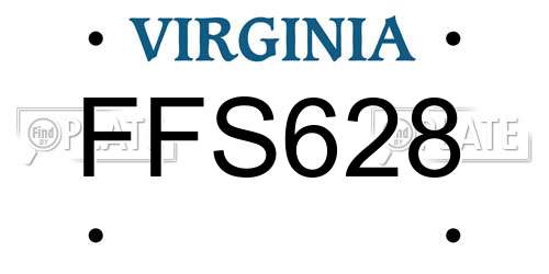 FFS628 Virginia License Plate
