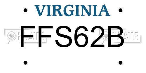 FFS62B Virginia License Plate