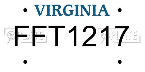 FFT1217 Virginia License Plate