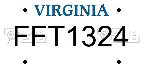 FFT1324 Virginia License Plate