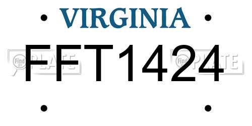FFT1424 Virginia License Plate