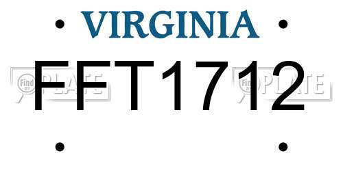 FFT1712 Virginia License Plate