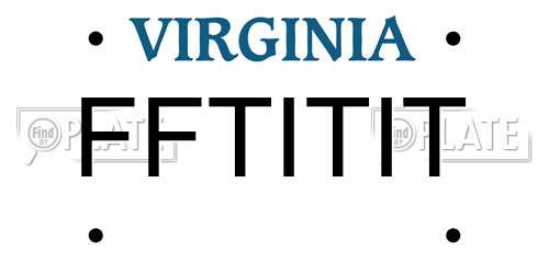FFTITIT Virginia License Plate