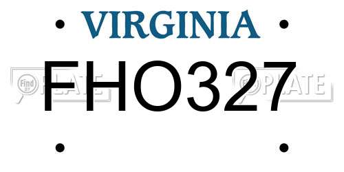 FHO327 Virginia License Plate