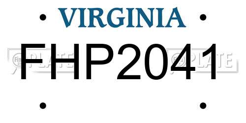 FHP2041 Virginia License Plate