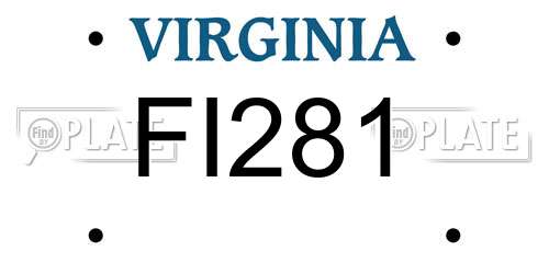 FI281 Virginia License Plate