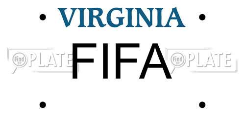 FIFA Virginia License Plate