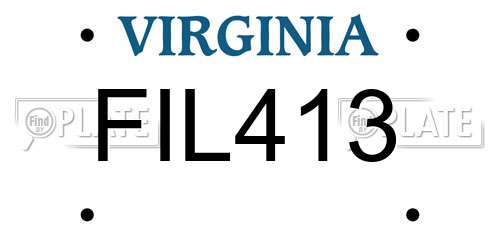 FIL413 Virginia License Plate