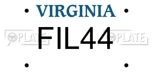 FIL44 Virginia License Plate