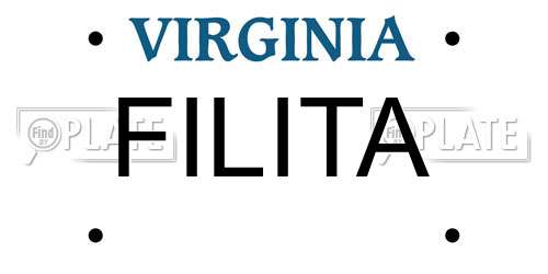 FILITA Virginia License Plate
