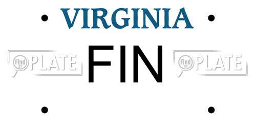 FIN Virginia License Plate