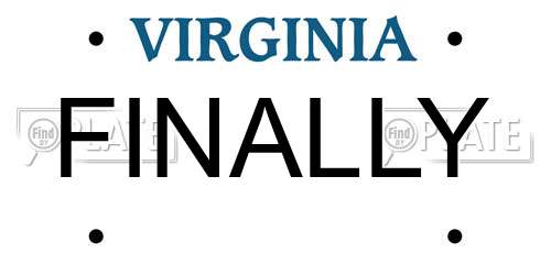 FINALLY Virginia License Plate