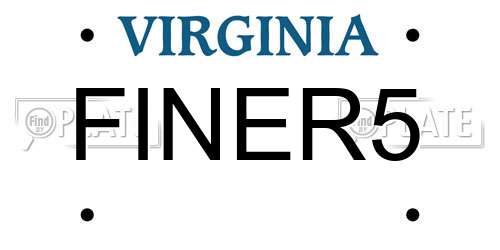 FINER5 Virginia License Plate