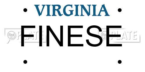 FINESE Virginia License Plate
