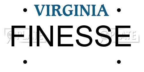 FINESSE Virginia License Plate