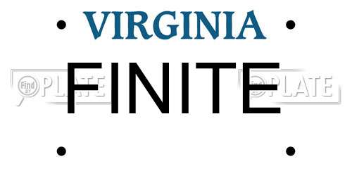 FINITE Virginia License Plate