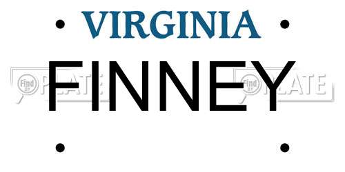 FINNEY Virginia License Plate