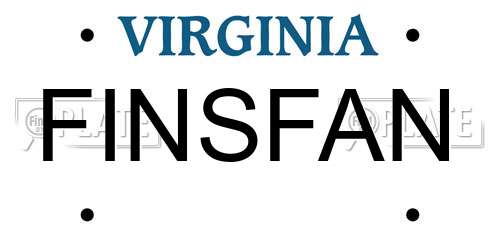 FINSFAN Virginia License Plate