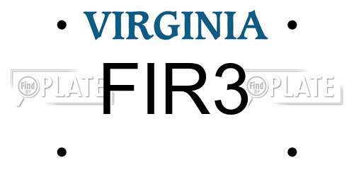 FIR3 Virginia License Plate